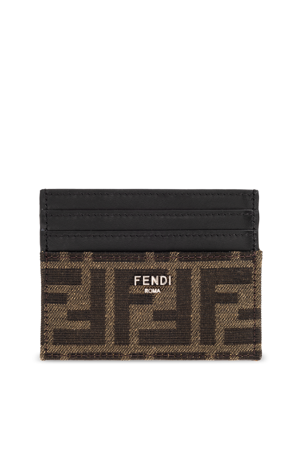 Brown Monogrammed card case Fendi Extension fmedShops Spain pink sock boots velvet fendi mytheresa com